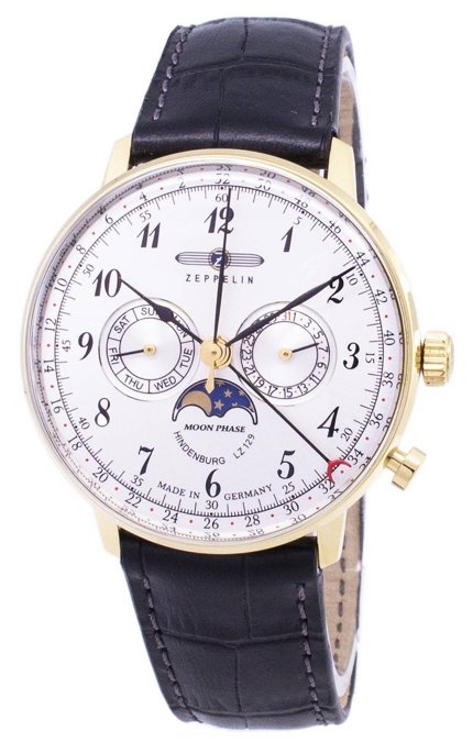 Zeppelin 100 Jahre Chronograph Leather Strap Green Dial Quartz