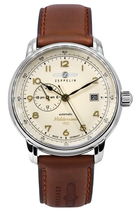Zeppelin Mediterranean Leather Strap Beige Dial Automatic 96685