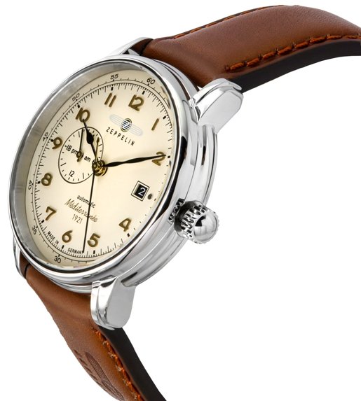 Zeppelin Mediterranean Leather Strap Beige Dial Automatic 96685
