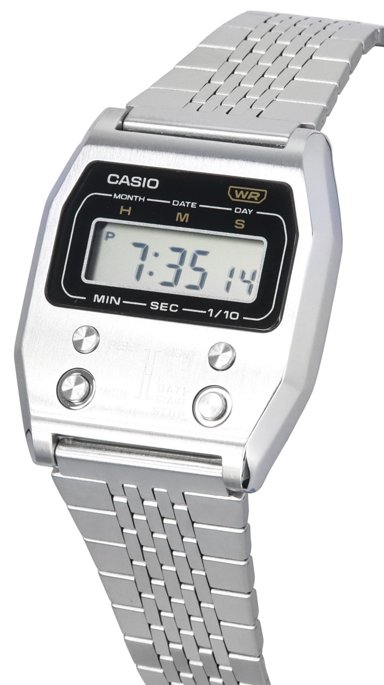 Casio Vintage A1100D-1 Stainless Steel Digital Watch