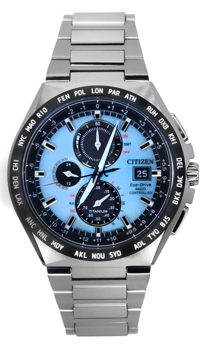 Citizen Eco-Drive Radio Controlled GMT Chronograph Super Titanium